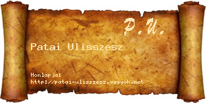 Patai Ulisszesz névjegykártya